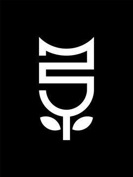 MS combination flower monogram logo
