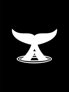 A combination whale monogram logo template