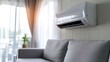© ORG - General air conditioner with modern bright living room background