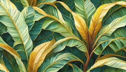 Canvas Print - green leaves background