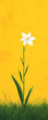 Blume auf gelben Hintergrund - Minimalismus, Zeichnung