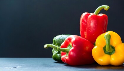 Sticker - red and yellow peppers on a table