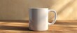A Blank White Mug Ready For Your Creative Touch. Сoncept Diy Mug Design, Personalized Coffee Mug, Creative Artwork On Mugs, Customizable Drinkware