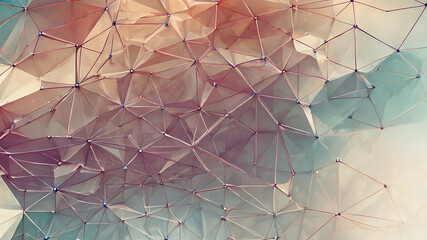 Abstract polygonal background with triangle texture.   AI generated image, ai