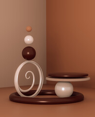 Poster - 3D abstract stand, showcase, podium, base for product promotion and presentation