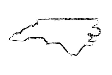 Wall Mural - North Carolina hand drawn map