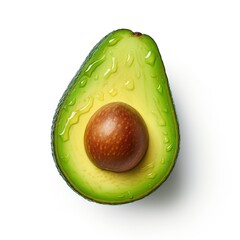 Canvas Print - A single piece of avocado solated on white background