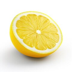 Wall Mural - A single piece of lemon isolated on white background