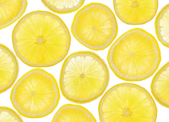 Wall Mural - Fresh lemon slices pattern