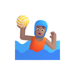 Wall Mural - Person Playing Water Polo : Medium Skin Tone