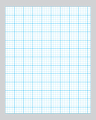 Wall Mural - Square grid line background on white background. Notebook Lined Paper . Vector pads paper sheets with lines and squares for memo..