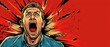 Panicked Man Screams In Fear In Comicstyle Vector Poster Design. Сoncept Comic Book-Inspired Vector Art, Panicked Man, Fearful Screams, Poster Design