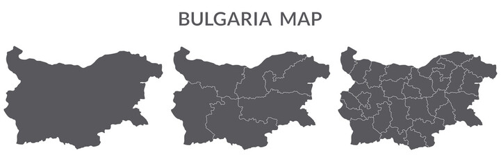 Wall Mural - Bulgaria map. Map of Bulgaria in grey set