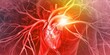 heart attack with emphasis on the affected coronary arteries and their blockages