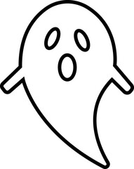 Wall Mural - Ghost spooky character icon isolated on transparent Background. Ghost line vector collection Emotion Variation. Creepy horror images. Doodle cute ghosts Halloween. Scary ghostly monsters.