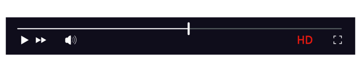Poster - Video player play bar design interface. Media player with play button icon vector