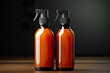 Amber Spray Bottle Mockup - One Bottle. Blank Label