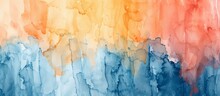 An Intricate Light Orange And Azure Watercolor Texture Generative AI