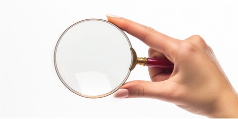 Wall Mural - A person holding a magnifying glass in their hand. Can be used for detective, investigation, or search concepts