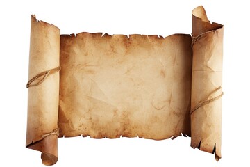 Poster - A piece of old paper with a rope wrapped around it. Can be used as a background or texture for vintage or rustic themed designs