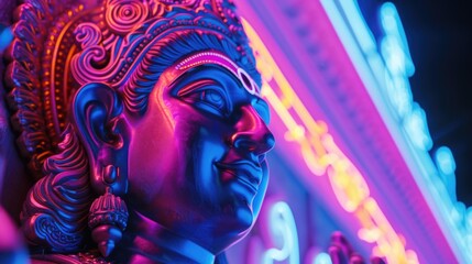 Poster - A close-up view of a statue of a person. Suitable for various purposes