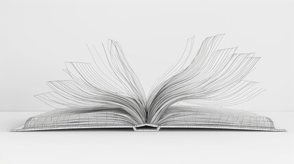 Poster - An open book sitting on top of a table. Can be used for educational or literary themes