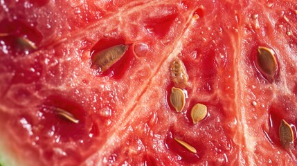 Poster - A close up view of a juicy slice of watermelon. Perfect for refreshing summer themes and healthy lifestyle concepts