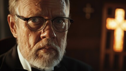 Poster - A picture of a man wearing glasses and a bow tie. This image can be used for various purposes