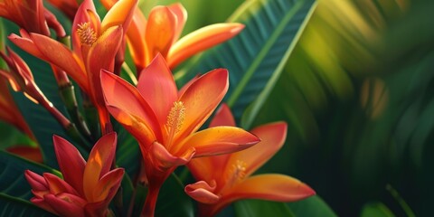 Poster - A close-up shot of a bunch of vibrant orange flowers. Perfect for adding a pop of color to any project