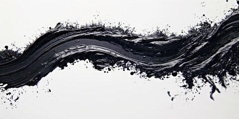Poster - A striking black and white image capturing a wave of paint. This picture can be used to add a dynamic and artistic touch to various design projects