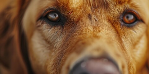 Aufkleber - A close-up view of a brown dog's face. Perfect for animal lovers and pet-related projects