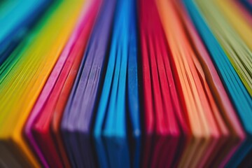 Poster - A close-up view of a bunch of colorful papers. This versatile image can be used in various projects