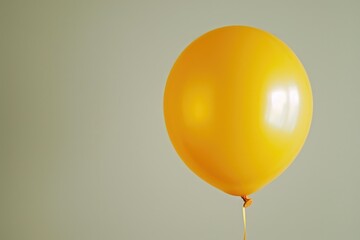 Wall Mural - A person holding a yellow balloon. Can be used for celebrations and joyous occasions