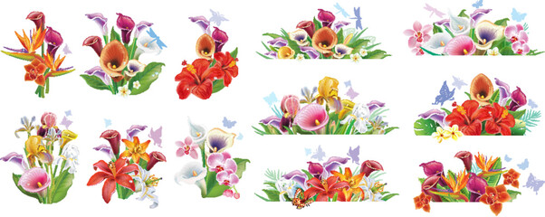 Wall Mural - Arrangements from tropical flowers