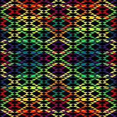 Aufkleber - Colorful Aztec Fabric, Wallpaper and Home Decor. Abstract seamless tileable pattern. Triangles aztec background. Vector image.