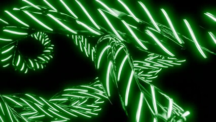 Aufkleber - Swirling neon lines in dark space. Design. Cyber harnesses with neon lines in space. Moving neon lines swirl in dark