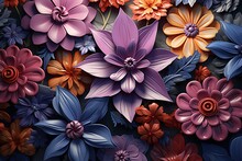 Decorative Flower Leaves Bouquet And Botanical Floral Arrangement Seamless Pattern Background 3d Render