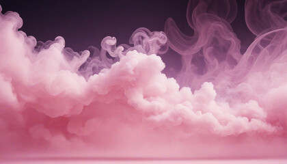 Wall Mural - Pink haze backdrop with soft pink and purple hues, free space for creativity, dynamic cloud formation.