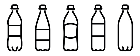 Poster - bottle icon set, vector icons. bottle sign outline, flat style illustration. editable stroke. outlin