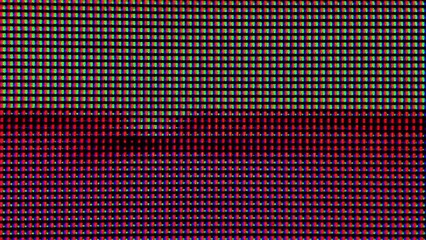 Leinwandbilder - real rgb led lcd diodes displaying random glitches - macro of computer monitor or tv screen - film distortion effect overlay abstract tech background