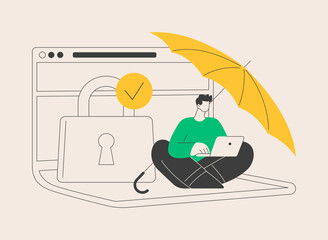 Poster - Cyber insurance abstract concept vector illustration.
