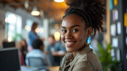 Sticker - African American woman in the office