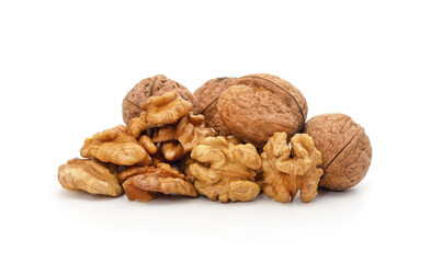 Canvas Print - Walnuts and their kernels.