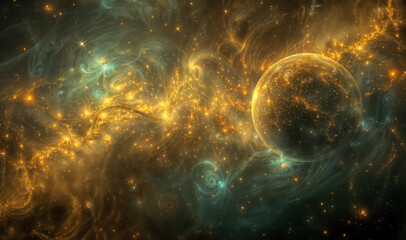 Wall Mural - space cosmic background of supernova nebula and stars, glowing mysterious universe