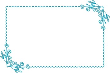 Sticker - Simple and floral horizontal frame and border, 