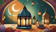 mosque landscape or mosque ramadhan. Ramadan atmosphere or ornament mosque. mosque element. pattern with mosque. islamic mosque in the night, calligraphy of mosque