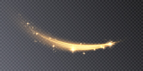 Poster - Dynamic golden lines with a glow effect. Magic light effect. Abstract sparkling whirlpool, wave of light.