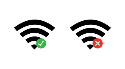 Poster - internet network signal Yes and No - vector graphic element