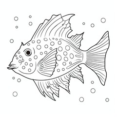 Wall Mural - Coloring book for children depicting afilefish