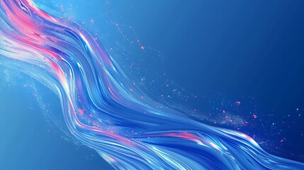Wall Mural - Modern abstract high-speed movement. Colorful dynamic motion on blue background. Movement futuristic pattern for banner or poster design